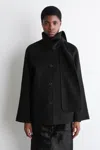 Cos Double-faced Wool Scarf Jacket In Black
