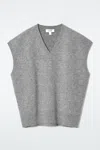 Cos Double-faced Wool V-neck Vest In Grey
