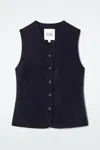 Cos Double-faced Wool Waistcoat In Blue