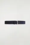 Cos Double-prong Suede Belt In Blue