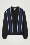 COS DOUBLE-STRIPE KNITTED CARDIGAN