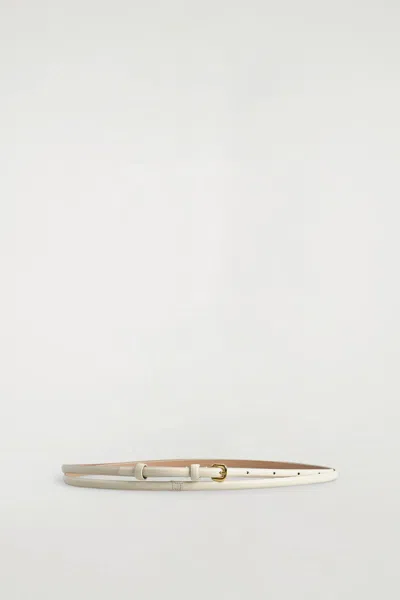 Cos Double-wrap Skinny Leather Belt In Neutral