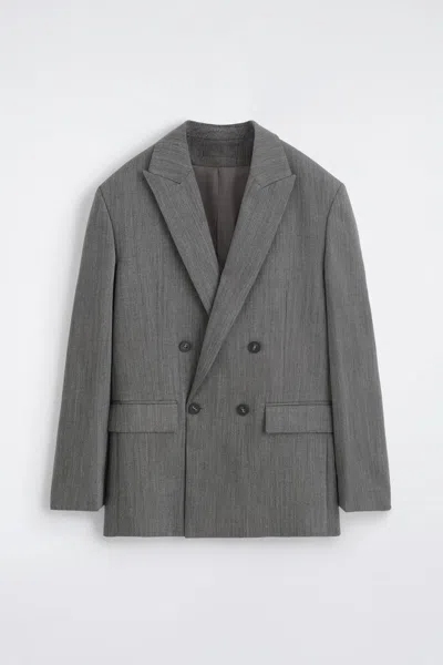 Cos Blazer Doppiopetto In Lana In Grigio