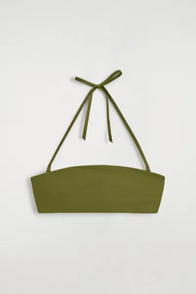 Cos Double-faced Bandeau Bikini Top In Green
