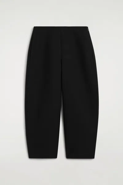 Cos Double-faced Barrel-leg Pants In Black