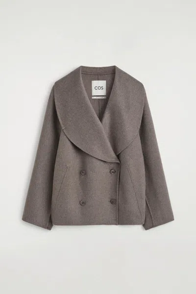 Cos Double-faced Cashmere Bomber Jacket In Beige