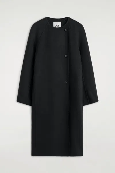 Cos Double-faced Cashmere Long Coat In Black