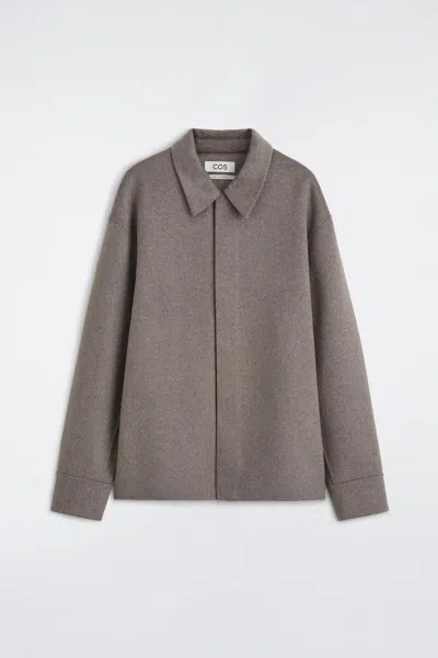 Cos Double-faced Cashmere Shirt In Beige