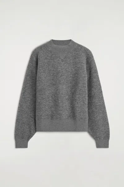 Cos Double-faced Merino Wool-blend Bouclé Sweater In Gray