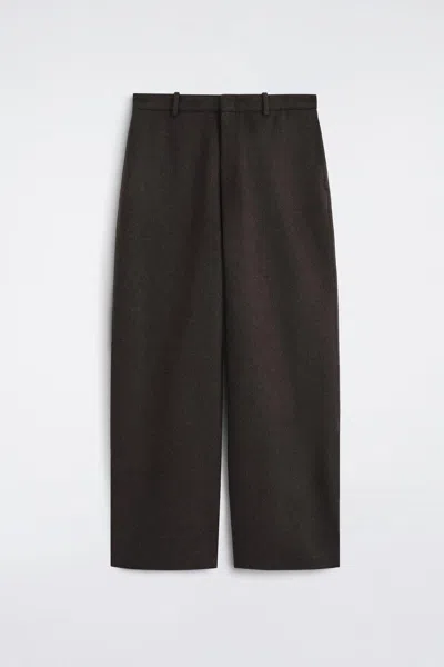 Cos Double-faced Wool Relaxed-fit Wide-leg Pants In Brown