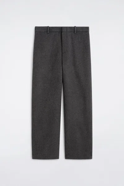 Cos Double-faced Wool Relaxed-fit Wide-leg Trousers In Grey