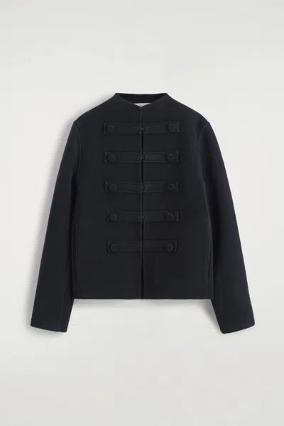 Cos Double-faced Wool Uniform Jacket In Bleu