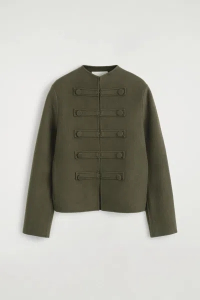 Cos Double-faced Wool Uniform Jacket In Vert