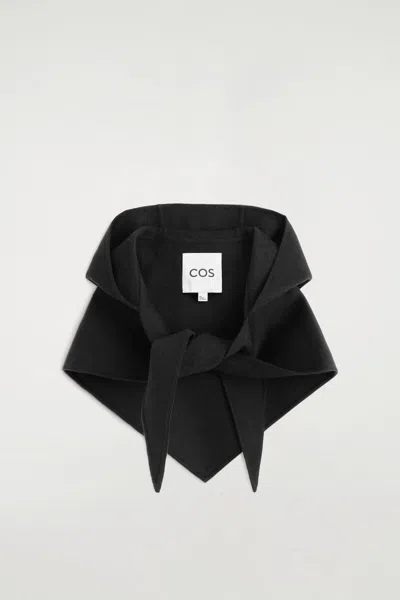 Cos Double-faced Wool-blend Hood In Black