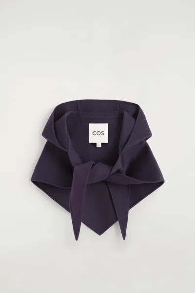 Cos Double-faced Wool-blend Hood In Purple