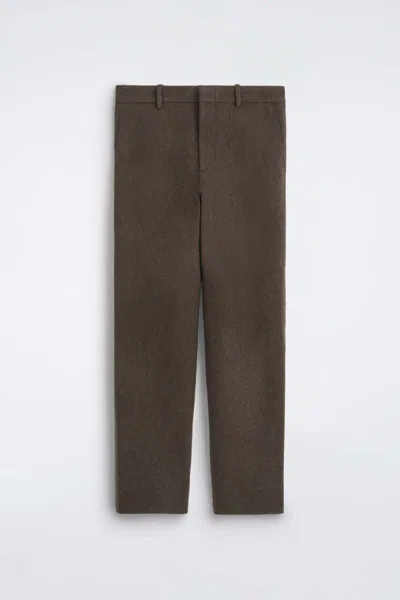 Cos Double-faced Wool-blend Straight-leg Pants In Brown