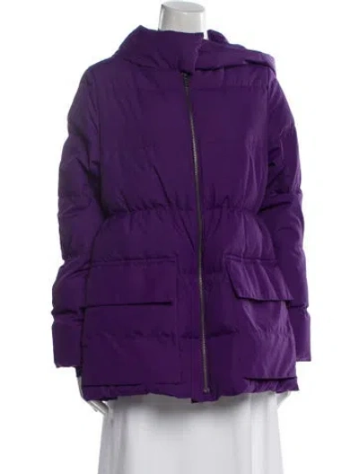 Pre-owned Cos Down Coat In Purple