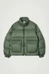 Cos Funnel-neck Quilted Down Jacket In Green