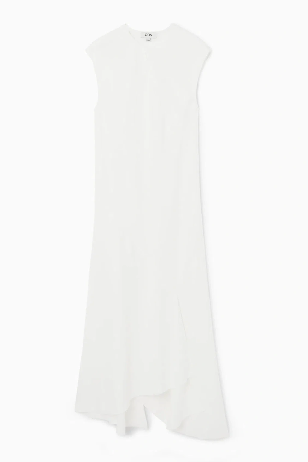 cos asymmetric draped midi dress COS Asymmetric-Sleeve Draped Midi Dress