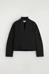 Cos Draped-collar Blouse In Black