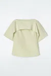Cos Draped Cotton Top In Green