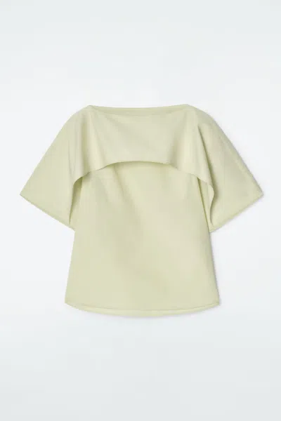 Cos Draped Cotton Top In Green