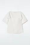 Cos Draped Cotton Top In White
