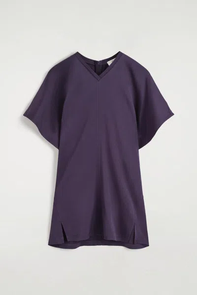 Cos Draped Crepe V-neck Top In Purple