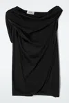 Cos Draped Knitted Top In Black