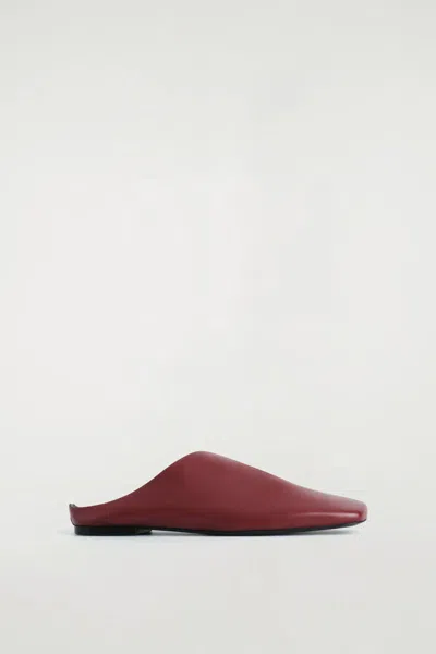 Cos Draped Leather Mules In Red
