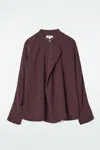 Cos Draped-panel Blouse In Red