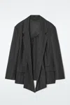 Cos Draped Pinstriped Blazer In Black