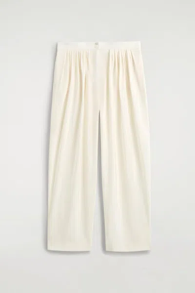 Cos Pantaloni A Gamba Dritta Con Drappeggio E Pieghe In White