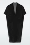 Cos Draped Sheer Mini Dress In Black