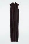 Cos Draped V-neck Maxi Dress In Brown