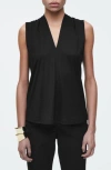 Cos Draped V-neck Sleeveless Top In Black