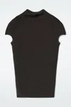Cos Draped Wool-silk Top In Brown