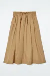 Cos Drawstring A-line Midi Skirt In Beige