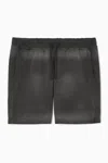 Cos Drawstring Jersey Shorts In Black