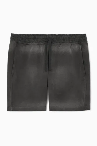 Cos Drawstring Jersey Shorts In Black