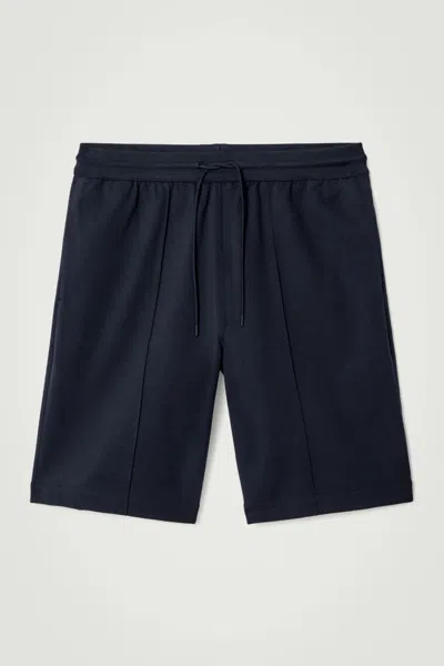 Cos Drawstring Jersey Track Shorts In Blue