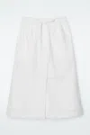 Cos Drawstring Midi Skirt In White