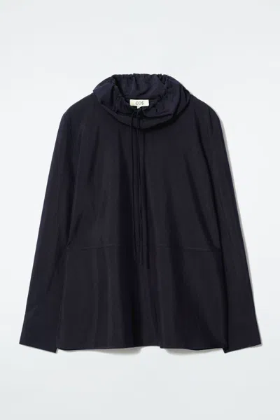 Cos Drawstring-neck Top In Blue