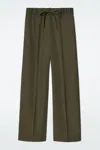 Cos Drawstring Straight-leg Trousers In Green