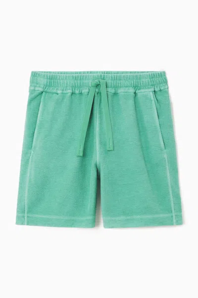 Cos Drawstring Terry Shorts In Green