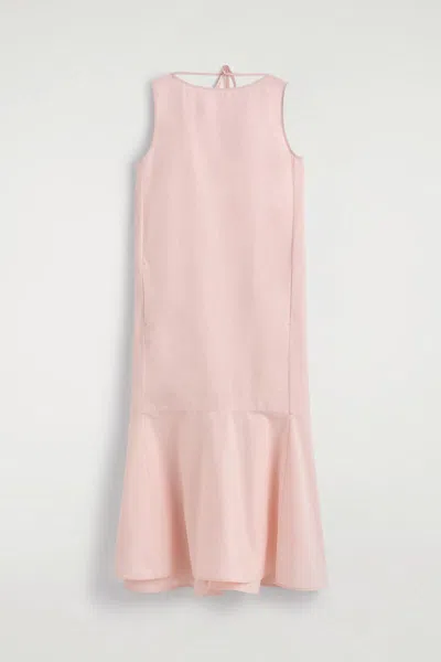 Cos Abito Midi In Cotone Con Orlo Asimmetrico In Pink