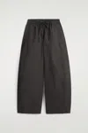 Cos Elasticated Barrel-leg Pants In Brown