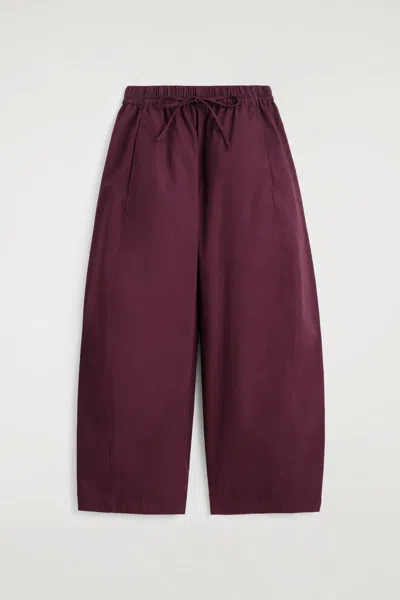 Cos Elasticated Barrel-leg Pants In Red