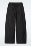 Cos Elasticated Barrel-leg Trousers In Black