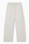 Cos Elasticated Barrel-leg Trousers In White